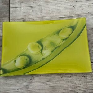 Prima Donna Glass Serving Dish Plate Peas In A Pod